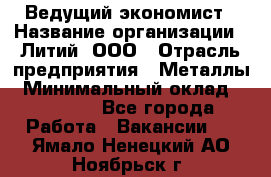 Ведущий экономист › Название организации ­ Литий, ООО › Отрасль предприятия ­ Металлы › Минимальный оклад ­ 24 000 - Все города Работа » Вакансии   . Ямало-Ненецкий АО,Ноябрьск г.